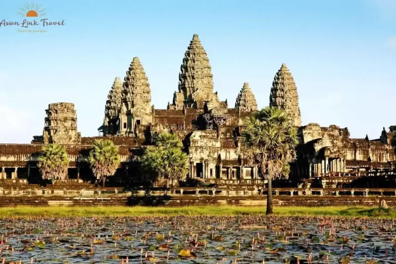 Angkor Wat View From Lotus Lake