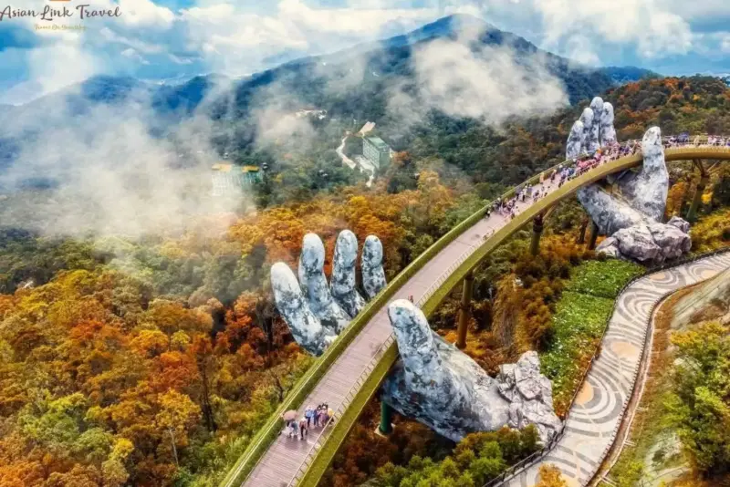 Golden Bridge Hands In Clouds