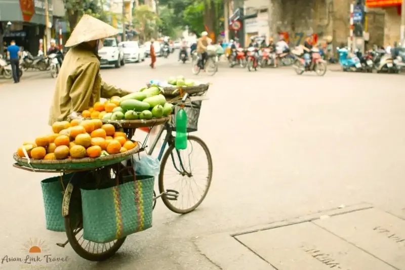 Hanoi Street Vendor Bicycle Fruits