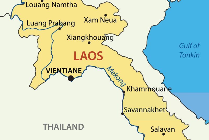 Lao Peoples Democratic Republic Vector Map Laos