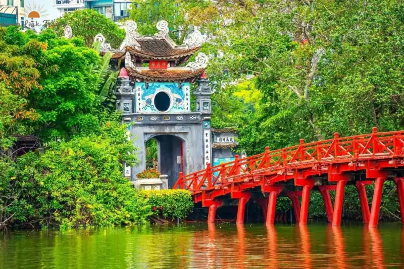 Ngoc Son Temple Entrance Red Bridge