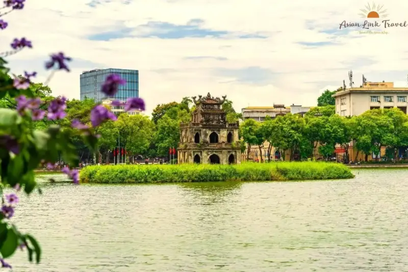 Turtle Tower View From Lake Hanoi
