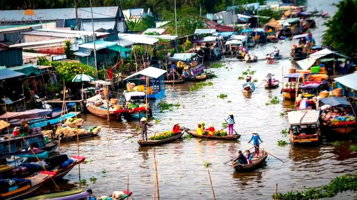 Mekong Delta Floating Market View