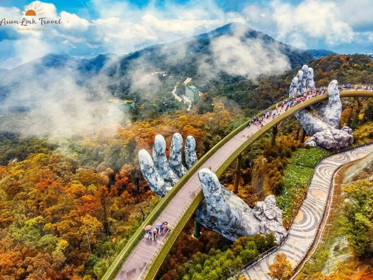 Golden Bridge Hands In Clouds - Vietnam Family Tour Package