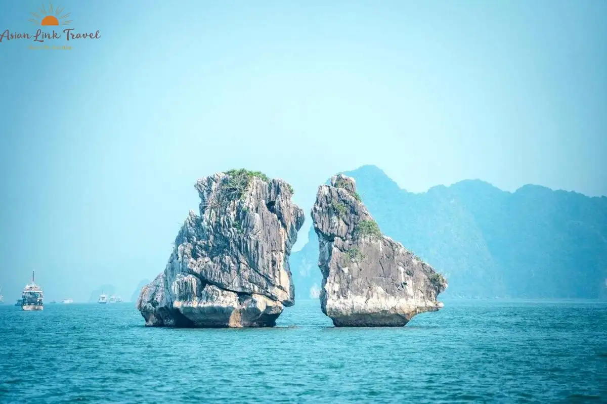 Halong Bay Kissing Rocks