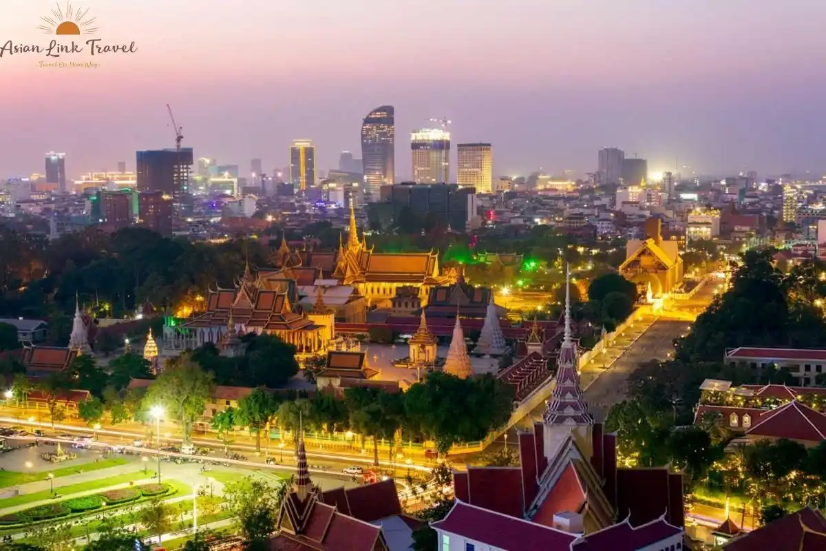 Phnom Penh Cityscape Night Lights - Vietnam and Cambodia tours
